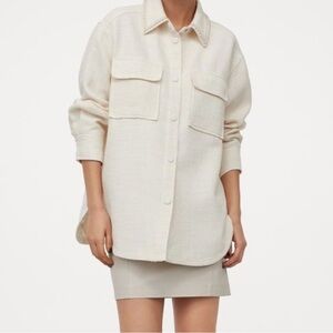 H&M Cream Pearl Collar Shacket